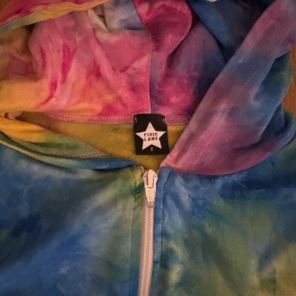 Kids Tie-Dye Hooded One-Piece Romper - Multicolor - Picture 2 of 4